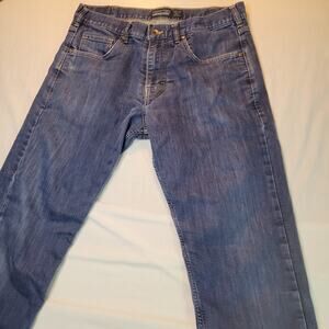 Patagonia Mens Flannel Lined Straight Fit Jeans Dark Denim 33 X 32 Hiking